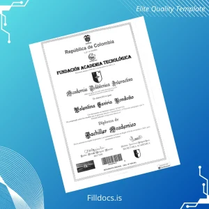 Fillable Colombia Academia Politécnica Interactiva Bachiller Academic Diploma Template Preview - FillDocs