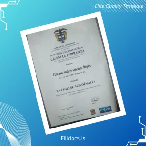 Fillable Colombia CAJAMARCA BACHILLER ACADEMICO Template Template Preview - FillDocs