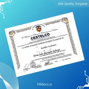 Fillable Colombia CESTELCO Occupational Aptitude Certificate Template Preview - FillDocs