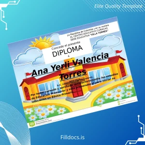 Fillable Colombia Centro Educativo Curacas Preschool Education Diploma Template Preview - FillDocs