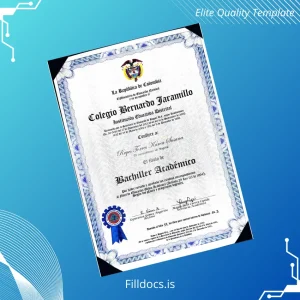 Fillable Colombia Colegio Bernardo Jaramillo High School Diploma Template Template Preview - FillDocs