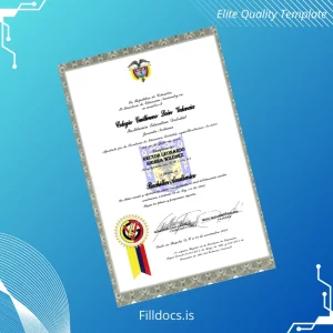 Fillable Colombia Colegio Guillermo León Valencia High School Diploma Template Preview - FillDocs