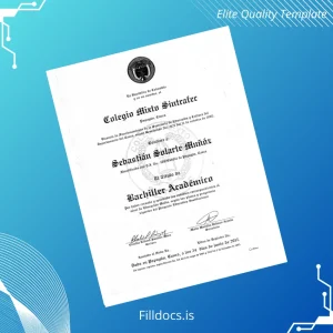 Fillable Colombia Colegio Mixto Sintrafe Bachelor of Arts Diploma Template Preview - FillDocs