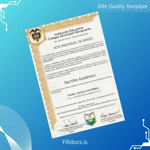 Fillable Colombia Colegio Municipal Aeropuerto Bachelor of Academic Studies Template Template Preview - FillDocs