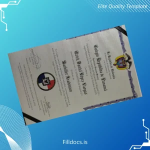 Fillable Colombia Colegio República de Panamá Bachelor Academic Certificate Template Preview - FillDocs