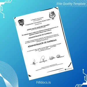 Fillable Colombia Corporación Universitaria Rafael Núñez Bachelor's Degree in Business Administration Template Preview - FillDocs