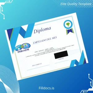 Fillable Colombia Disjunior Employee of the Month Diploma Template Preview - FillDocs