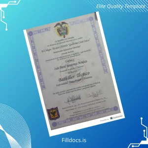 Fillable Colombia El Colegio Técnico CEDID Guillermo Cano Isaza Technical High School Diploma Specialization in Accounting and Finance Template Preview - FillDocs