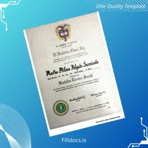 Fillable Colombia El Instituto Clara Fey Technical Bachelor Certificate Template Preview - FillDocs