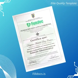 Fillable Colombia Fundec Técnico Laboral Por Competencias en Asistente Administrativo Template Template Preview - FillDocs