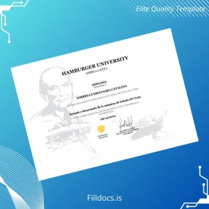 Fillable Colombia Hamburger University Diploma in Ice Cream Machine Assembly and Disassembly Template Preview - FillDocs