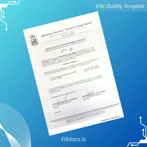 Fillable Colombia I.E.B. La Estrella Academic Bachelor's Degree Template Template Preview - FillDocs