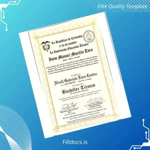 Fillable Colombia Inem Manuel Murillo Toro Técnico Certificate Template Preview - FillDocs