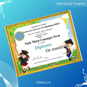 Fillable Colombia Institución Educativa De Sabanalarga CODESA Transition Diploma Template Template Preview - FillDocs