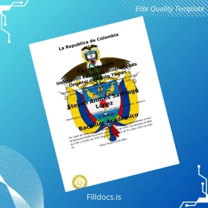Fillable Colombia Institución Educativa Diversificada Oriental de Santo Tomás Academic Bachelor Diploma Template Template Preview - FillDocs