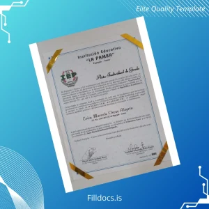 Fillable Colombia Institution Educativa _La Pamba_ High School Diploma Template Preview - FillDocs