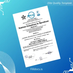 Fillable Colombia Instituto Colombiano de Aprendizaje Técnico Laboral en Mecánica Industrial Template Template Preview - FillDocs