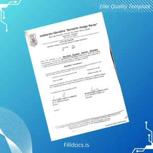 Fillable Colombia La Estrella Escuela Normal de La Estrella Bachelor Certificate Template Preview - FillDocs