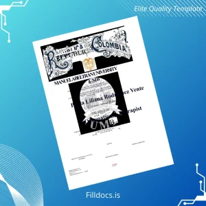 Fillable Colombia Manuela Beltrán University Occupational Therapist Diploma Template Preview - FillDocs