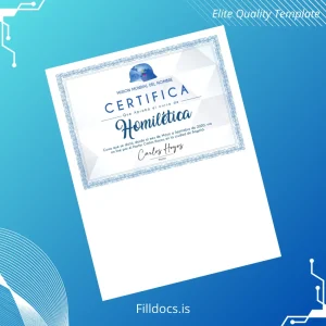 Fillable Colombia Pastor Carlos Hoyos Homiletics Course Certificate Template Template Preview - FillDocs