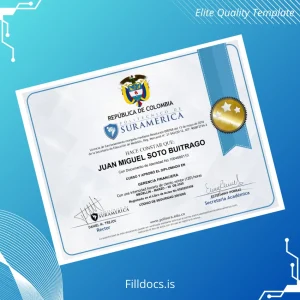 Fillable Colombia Politécnico de Suramericana Diploma in Financial Management Template Template Preview - FillDocs