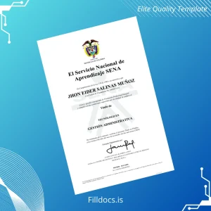 Fillable Colombia SENA Technology in Administrative Management Template Template Preview - FillDocs