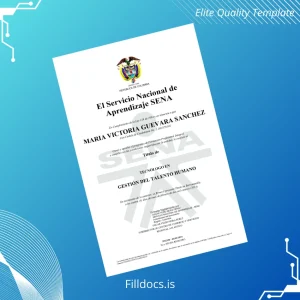 Fillable Colombia Servicio Nacional de Aprendizaje SENA Technologist in Human Talent Management Template Template Preview - FillDocs