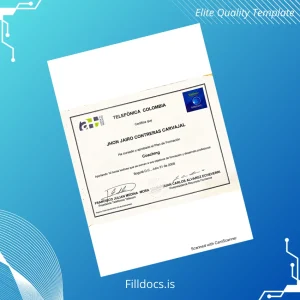 Fillable Colombia Telefónica Colombia Coaching Diploma Template Preview - FillDocs