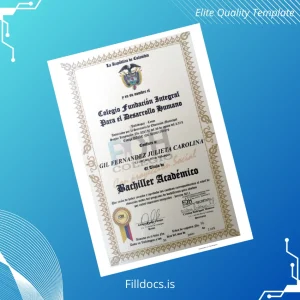 Fillable Colombia Unac High School Diploma Template Preview - FillDocs