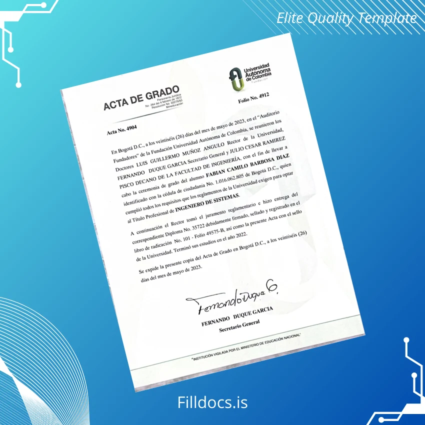Fillable Colombia Universidad Autónoma de Colombia Bachelor of Systems Engineering Template page 2 Page Preview - FillDocs