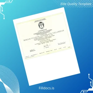 Fillable Colombia Universidad Cooperativa de Colombia Bachelor of Psychology Diploma Template Preview - FillDocs