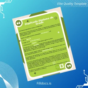 Fillable Colombia Universidad Industrial de Santander Duplicate Diploma Template Template Preview - FillDocs