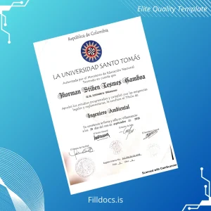 Fillable Colombia Universidad Santo Tomás Bachelor of Environmental Engineering Template Template Preview - FillDocs