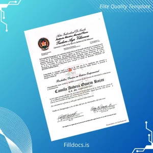 Fillable Ecuador Teodoro Aya Villaveces Technical Institute Technical Bachelor in Business Management Certificate Template Preview - FillDocs