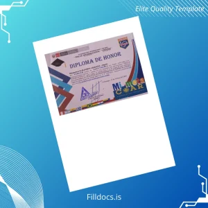 Fillable Ecuador Trilce Internacional Univisa Honor Diploma Template Preview - FillDocs