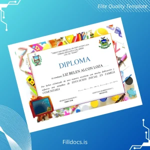 Fillable Ecuador Unidad Educativa Los Andes Diploma in Initial Education Template Preview - FillDocs