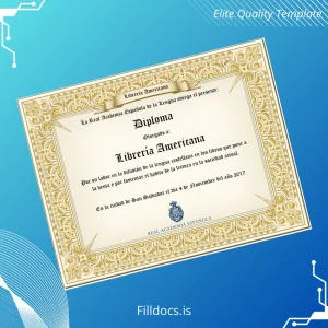 Fillable El Salvador Real Academia Española Diploma Template Template Preview - FillDocs