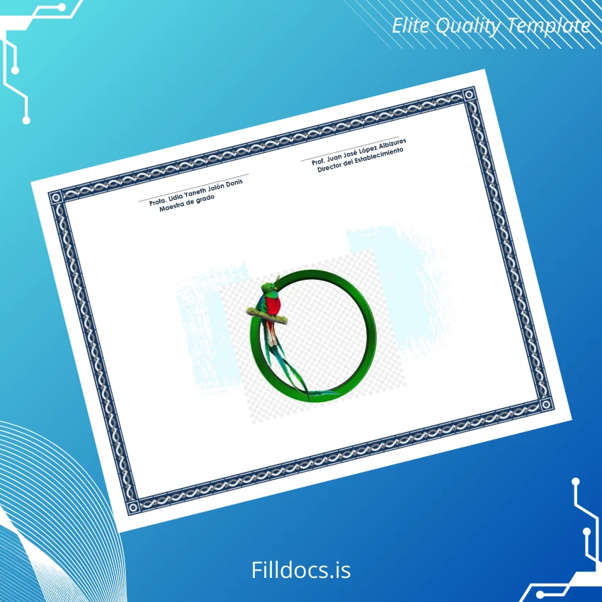 Fillable Guatemala Colegio Particular Mixto _El Divino Maestro_ Diploma Certificate page 2 Page Preview - FillDocs