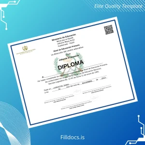 Fillable Guatemala EORM Primary Education Diploma Template Template Preview - FillDocs