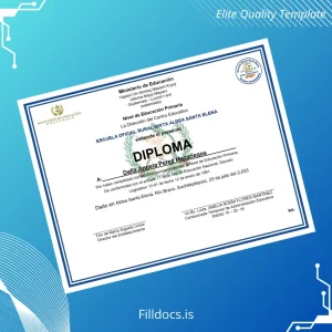 Fillable Guatemala Escuela Oficial Rural Mixta Aldea Santa Elena Primary Education Diploma Template Preview - FillDocs