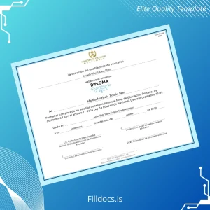 Fillable Guatemala Escuela Oficial Rural Mixta Primary Education Diploma Template Preview - FillDocs