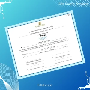 Fillable Guatemala Escuela Privada Urbana Mixta Alfalit Primary School Diploma Template Template Preview - FillDocs