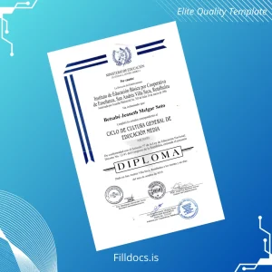 Fillable Guatemala Instituto de Educación Básica por Cooperativa High School Diploma Template Preview - FillDocs