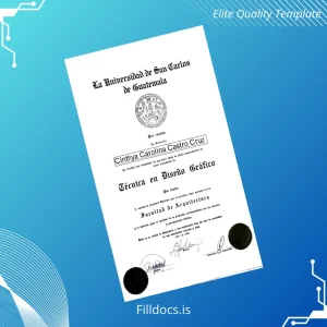 Fillable Guatemala La Universidad de San Carlos de Guatemala Técnico en Diseño Gráfico Template Template Preview - FillDocs
