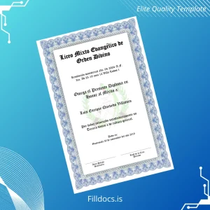 Fillable Guatemala Liceo Mixto Evangélico de Orden Divino Certificate of Merit for Completion of Basic Third Grade Template Preview - FillDocs