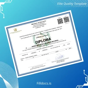Fillable Guatemala Ministry of Education Bartending Training Diploma Template Preview - FillDocs