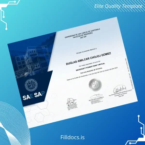 Fillable Guatemala Universidad de San Carlos de Guatemala Diploma in Microsoft Power Point Virtual Template Preview - FillDocs