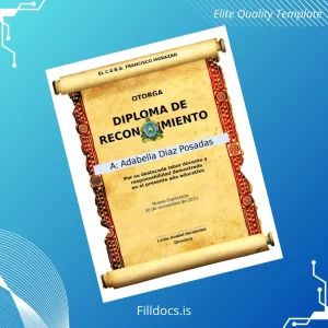 Fillable Honduras C.E.B.G. Francisco Morazan Diploma Template Template Preview - FillDocs