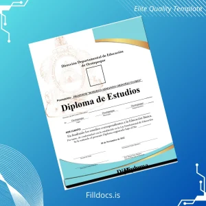 Fillable Honduras Centro Educativo de Ocotepeque Basic Education Diploma Template Template Preview - FillDocs