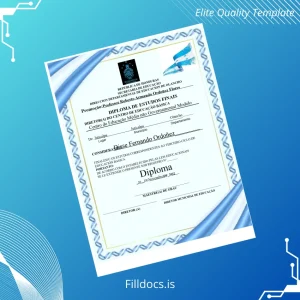 Fillable Honduras Centro de Educação Média não Governamental Modelo Diploma of Final Studies Template Preview - FillDocs